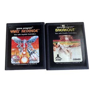 Vintage Atari 2600 Games 2 Games Yar's Revenge & Breakout